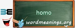 WordMeaning blackboard for homo